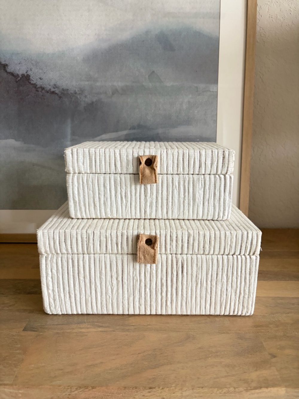 Woven Raffia Decorative Boxes